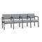 Lesro Lenox Steel 4 Seat Tandem Seating Metal Frame, Charcoal, RS Fog Upholstery LS4103 - alternate 1